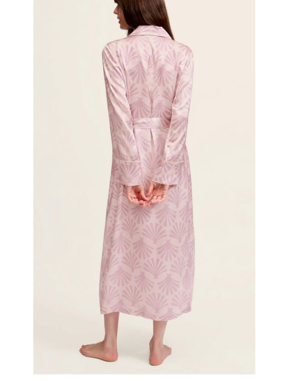 Petite Plume Women's Silk Robe in Blush Tide Sz XS - Picture 3 of 12